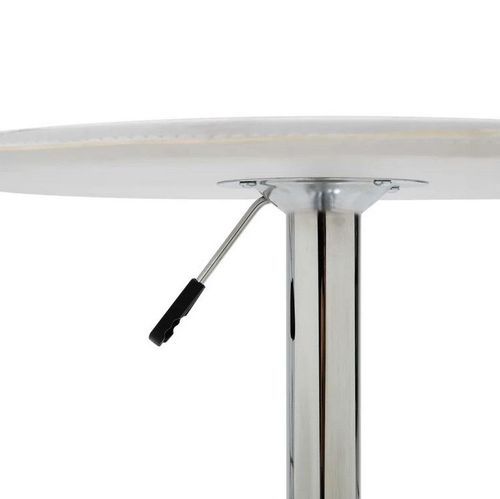 Table de bar ronde PVC blanc et pieds métal chromé Otaro D 60 cm - Photo n°3; ?>