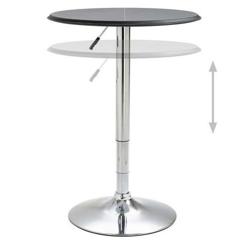 Table de bar ronde PVC noir et pieds métal chromé Otaro D 60 cm - Photo n°2; ?>