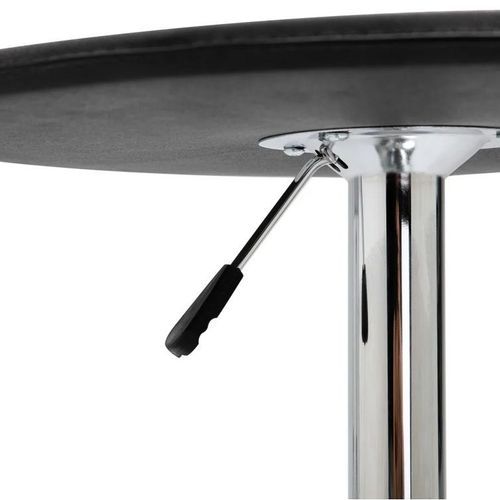 Table de bar ronde PVC noir et pieds métal chromé Otaro D 60 cm - Photo n°3; ?>