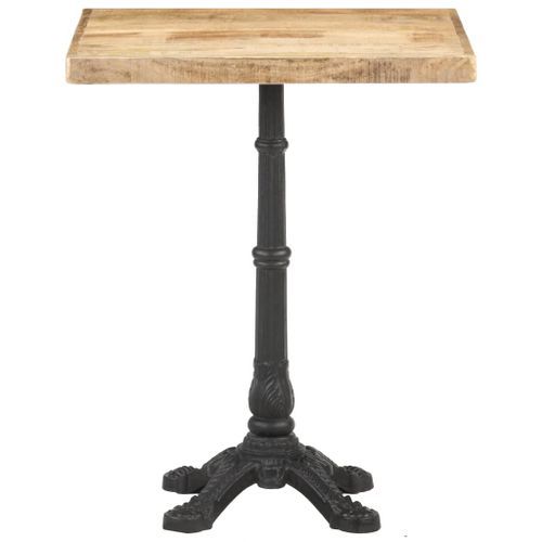 Table de bistro 60x60x77 cm Bois de manguier brut - Photo n°2; ?>