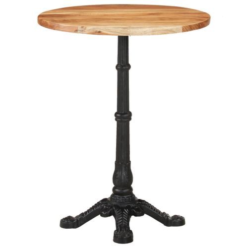 Table de bistro Ø60x76 cm Bois d'acacia massif - Photo n°2; ?>