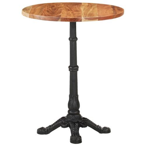 Table de bistro Ø60x76 cm Bois d'acacia massif - Photo n°3; ?>