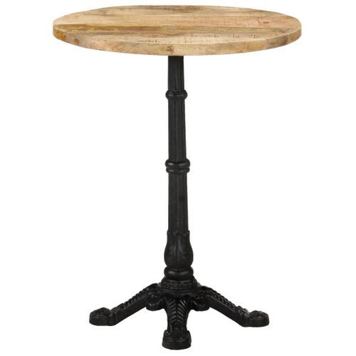 Table de bistro Ø60x76 cm Bois de manguier brut - Photo n°2; ?>