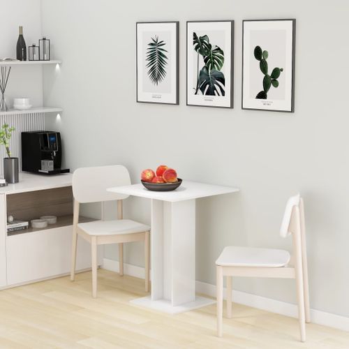 Table de bistro Blanc brillant 60x60x75 cm - Photo n°2; ?>