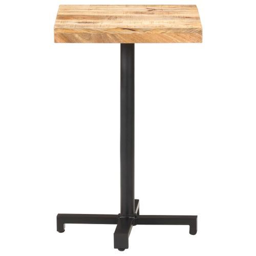 Table de bistro Carrée 50x50x75 cm Bois de manguier brut - Photo n°3; ?>