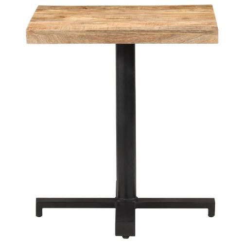 Table de bistro Carrée 70x70x75 cm Bois de manguier brut - Photo n°3; ?>