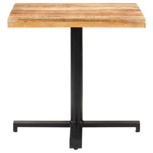 Table de bistro Carrée 80x80x75 cm Bois de manguier brut - Photo n°3; ?>