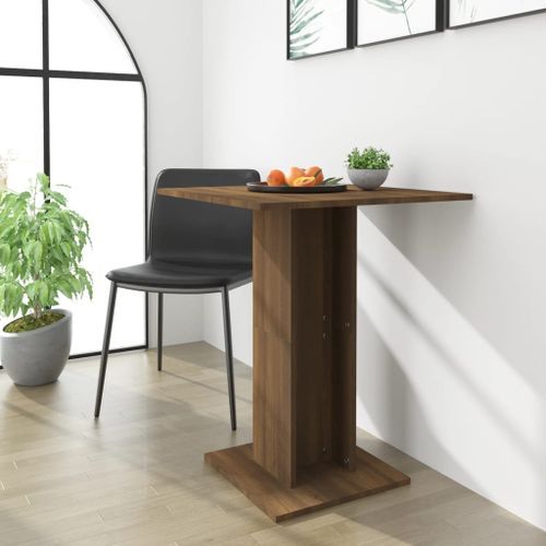 Table de bistro Chêne marron 60x60x75 cm Bois d'ingénierie - Photo n°2; ?>