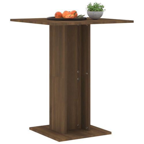 Table de bistro Chêne marron 60x60x75 cm Bois d'ingénierie - Photo n°3; ?>