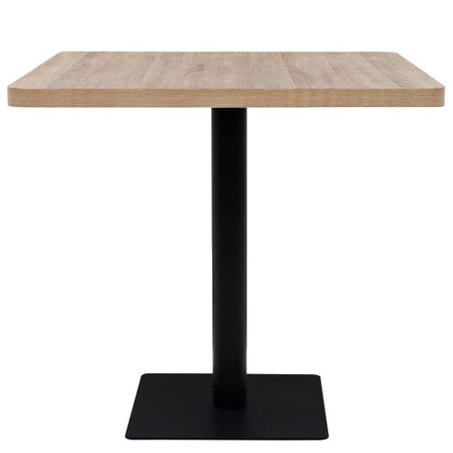 Table de bistro MDF et acier Carré 80x80x75 cm Couleur de chêne - Photo n°3; ?>