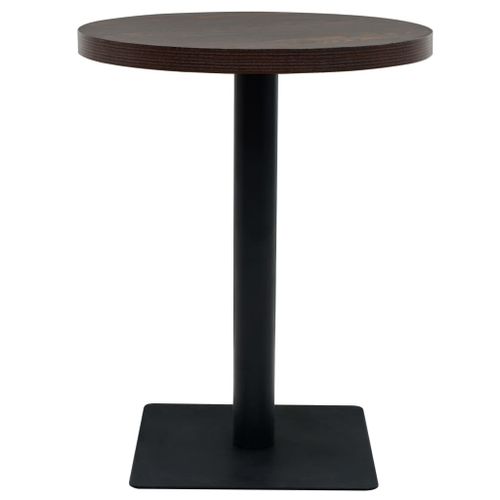 Table de bistro MDF et acier Rond 60 x 75 cm Frêne foncé - Photo n°3; ?>