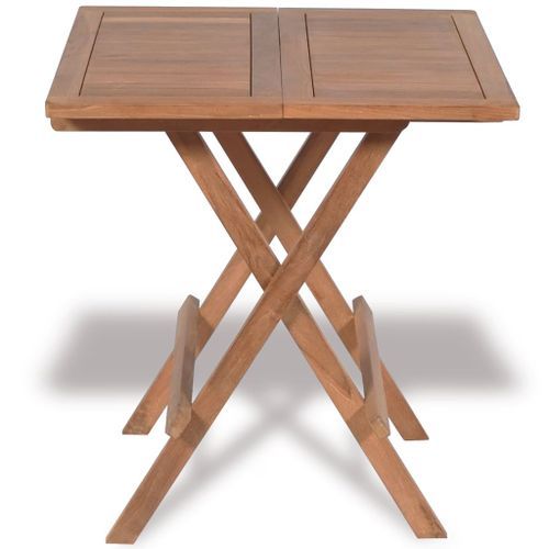 Table de bistro pliable 60x60x65 cm Bois de teck solide 2 - Photo n°2; ?>