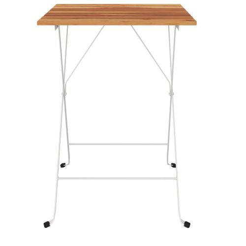 Table de bistro pliante 55x54x71cm Bois acacia solide et acier - Photo n°3; ?>