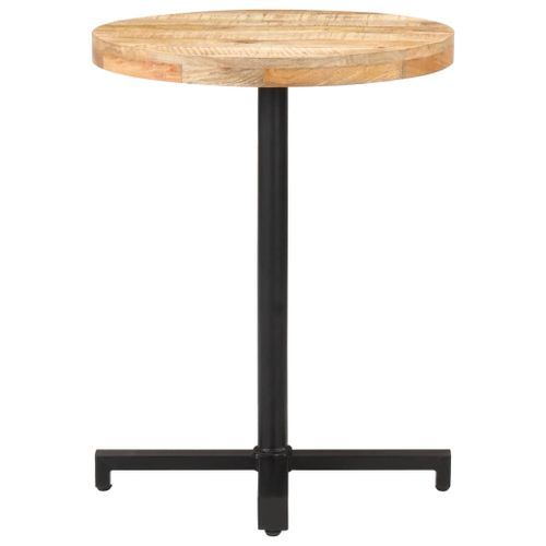 Table de bistro Ronde Ø60x75 cm Bois de manguier brut - Photo n°2; ?>