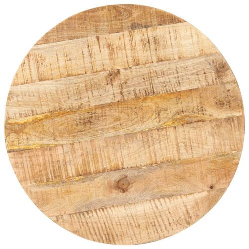 Table de bistro Ronde Ø60x75 cm Bois de manguier brut - Photo n°3; ?>