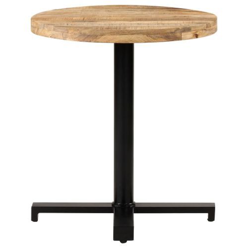 Table de bistro Ronde Ø70x75 cm Bois de manguier brut - Photo n°2; ?>