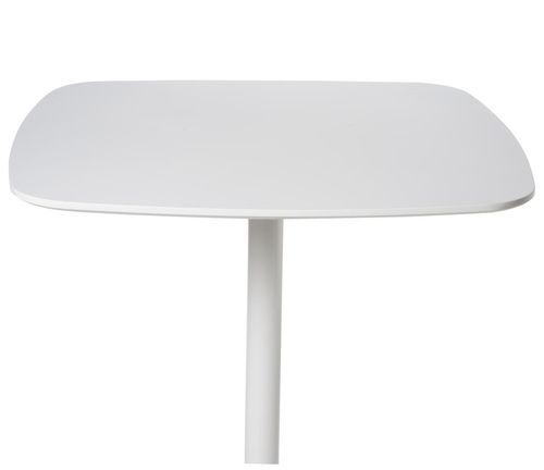 Table de bistrot carré bois noir et pieds acier blanc Mooka 60 cm - Photo n°2; ?>
