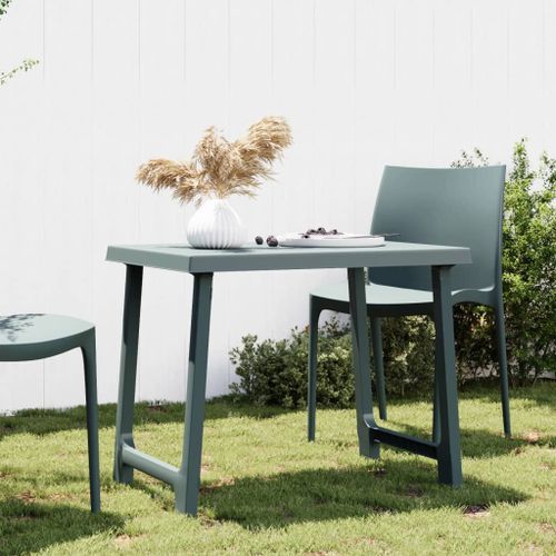 Table de camping vert 79x56x64 cm PP aspect de bois - Photo n°2; ?>