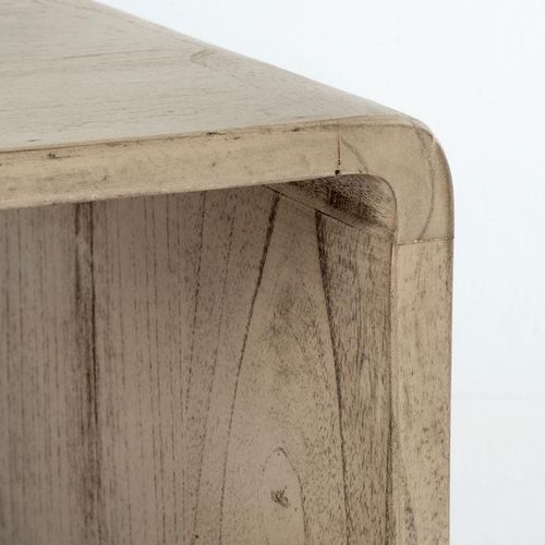 Table de chevet 1 niche bois massif grisé voilé Siana - Photo n°3; ?>