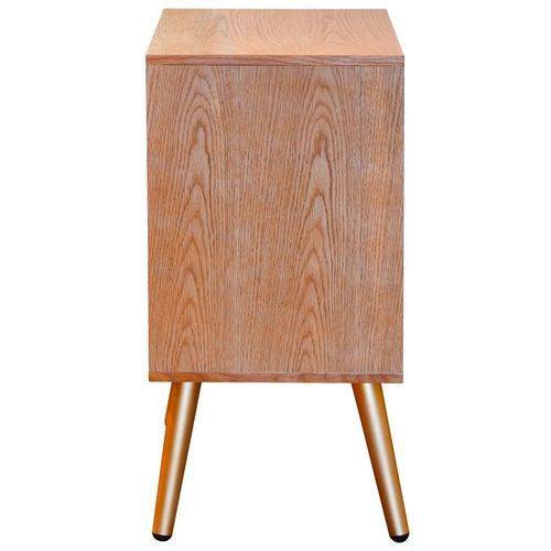 Table de chevet 1 tiroir 1 niche bois naturel et pieds métal Cocoon - Photo n°2; ?>