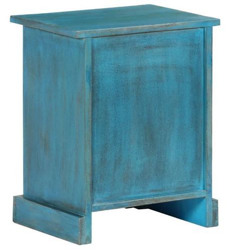 Table de chevet 1 tiroir 1 porte manguier massif bleu Pinkie - Photo n°3; ?>