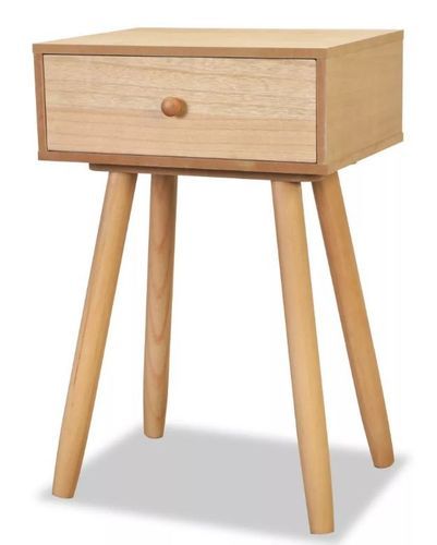 Table de chevet 1 tiroir bois beige et pieds pin massif clair Tonay - Lot de 2 - Photo n°2; ?>