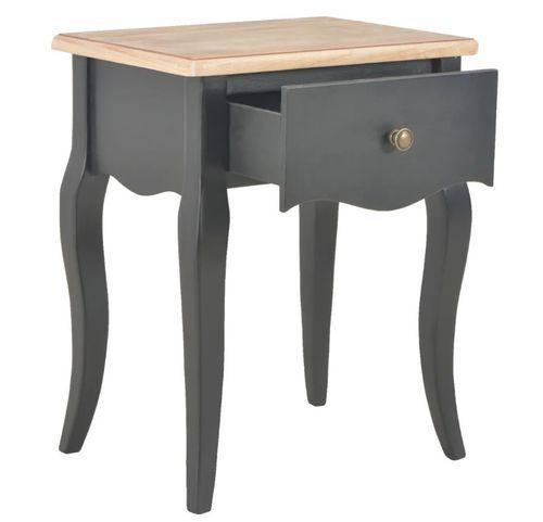 Table de chevet 1 tiroir bois clair et pin massif noir Dean - Photo n°3; ?>