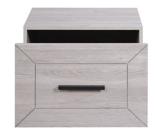Table de chevet 1 tiroir bois de chêne gris Maeva - Photo n°2; ?>