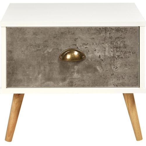 Table de chevet 1 tiroir bois gris et blanc Bocci - Photo n°2; ?>