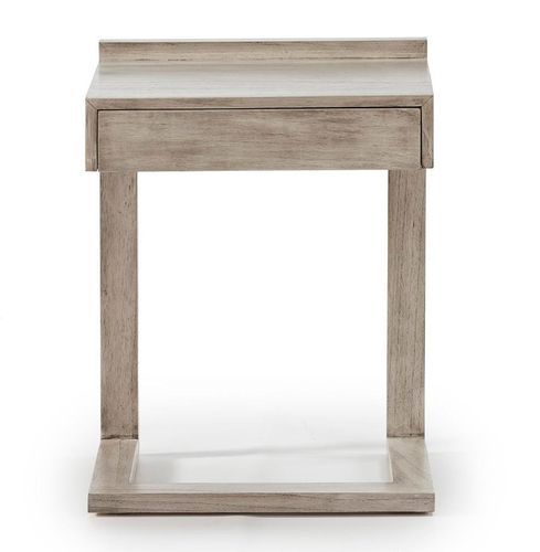 Table de chevet 1 tiroir bois massif grisé voilé Anie - Photo n°2; ?>