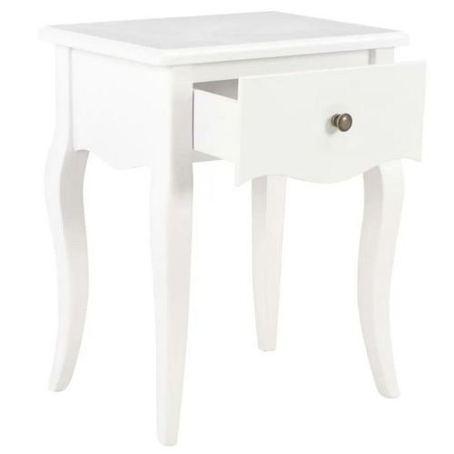 Table de chevet 1 tiroir pin massif blanc Hafti - Photo n°2; ?>