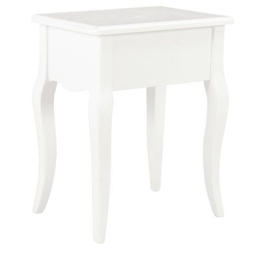 Table de chevet 1 tiroir pin massif blanc Hafti - Photo n°3; ?>