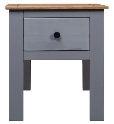 Table de chevet 1 tiroir pin massif gris et clair Iris - Photo n°3; ?>