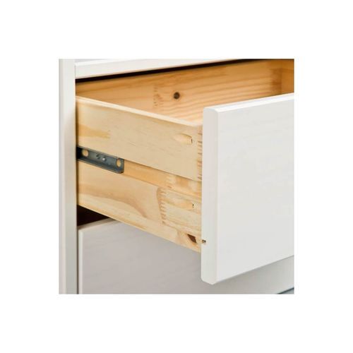 Table de chevet 2 tiroirs 1 niche pin massif blanc Laura - Photo n°2; ?>