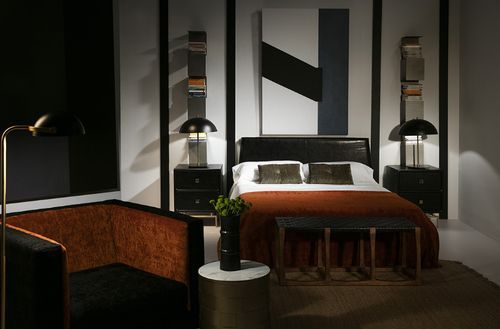 Table de chevet 2 tiroirs bois massif peint noir Bar - Photo n°2; ?>