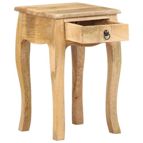 Table de chevet 28x28x46 cm Bois de manguier massif - Photo n°3; ?>