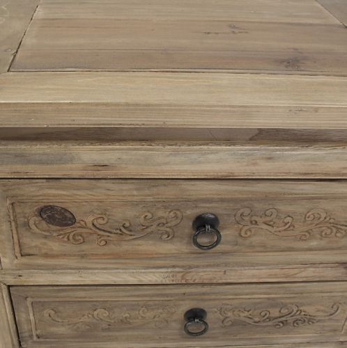 Table de chevet 3 tiroirs pin massif clair Graziella - Photo n°3; ?>