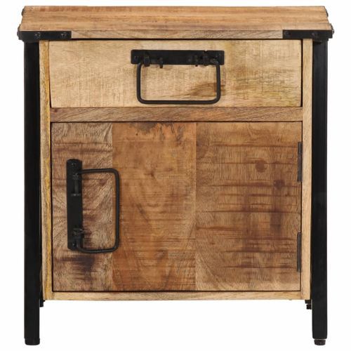 Table de chevet 40x30x42 cm bois de manguier massif - Photo n°3; ?>