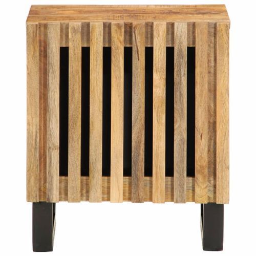 Table de chevet 40x33x46 cm bois de manguier massif brut - Photo n°3; ?>