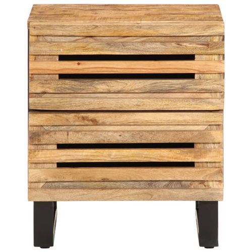 Table de chevet 40x33x46 cm bois de manguier massif brut - Photo n°2; ?>