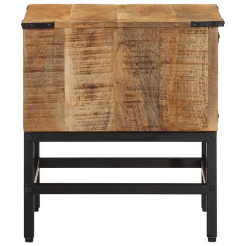 Table de chevet 40x40x45 cm bois de manguier massif - Photo n°3; ?>