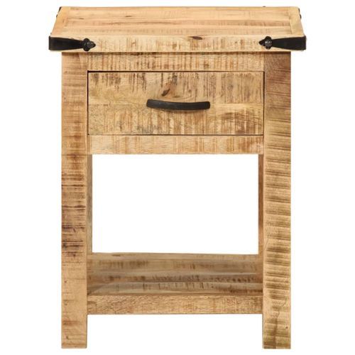 Table de chevet 40x40x50 cm bois de manguier massif - Photo n°3; ?>