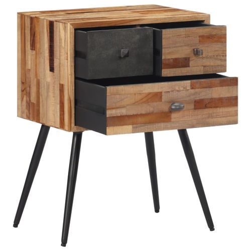 Table de chevet 47x31,5x60 cm bois massif de teck - Photo n°2; ?>