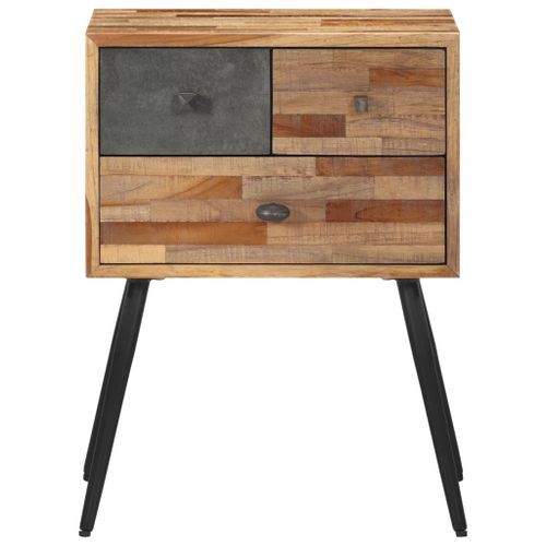 Table de chevet 47x31,5x60 cm bois massif de teck - Photo n°3; ?>