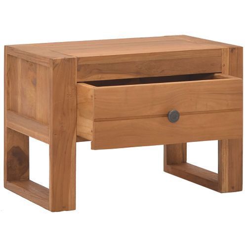 Table de chevet 50x30x35 cm Bois de teck solide - Photo n°3; ?>