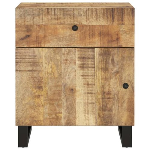 Table de chevet 50x33x60 cm Bois de manguier et d'ingénierie - Photo n°3; ?>