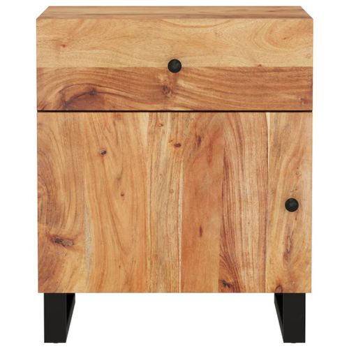 Table de chevet 50x33x60cm Bois d'acacia solide et d'ingénierie - Photo n°3; ?>