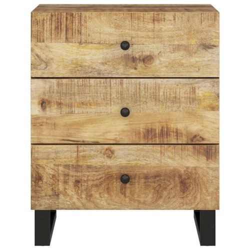 Table de chevet 50x33x62 cm Bois de manguier et d'ingénierie - Photo n°3; ?>