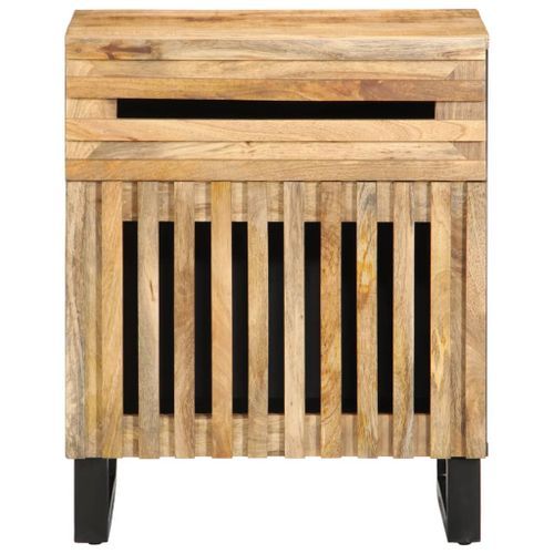 Table de chevet 50x34x60 cm bois de manguier massif brut - Photo n°2; ?>