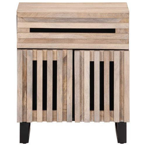 Table de chevet 50x34x60 cm bois de manguier massif brut - Photo n°2; ?>